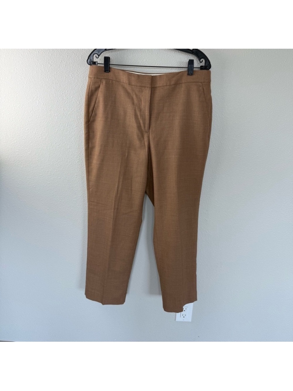 J. Crew Kate Straight Leg Pant Italian City Wool Blend Heather Acorn Women’s 12 - Picture 3 of 12